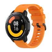 Xiaomi Watch S1 Active ve Watch Color 2 Uyumlu Turuncu Silikon Saat Kayışı - 4