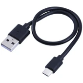 USB den USB C Tipi Bakır Çekirdekli Şarj Kablosu 50cm Siyah - 2