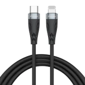 30W USB-C to 8 Pin Hızlı Şarj ve Data Kablosu 1 Metre Siyah Gri - 2