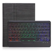 Microsoft Surface Go 4 3 2 1 Uyumlu Siyah Deri Kılıflı Bluetooth Klavye Üç Renkli Arkadan Aydınlatmalı - 2