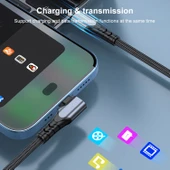 A6 PD 20W USB-C Tip C to 8 Pin Dirsekli Veri Kablosu iPhone iPad Siyah 1 Metre - 7