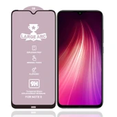 Xiaomi Redmi Note 8 HD Tam Ekran 9H Sertlikte Kavisli Temperli Cam Koruyucu - 2