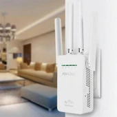Kablosuz Akıllı WiFi Router Tekrarlayıcı 4 Antenli Beyaz US Priz - 8