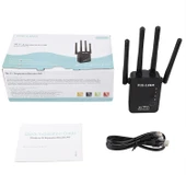 Kablosuz Akıllı WiFi Router Tekrarlayıcı 4 Antenli Beyaz US Priz - 5