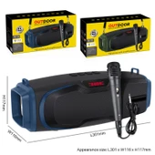 New Rixing NR-6012M Bluetooth 50 Taşınabilir Kablosuz Karaoke Hoparlör Mikrofonlu Siyah - 3