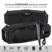 New Rixing NR-6012M Bluetooth 50 Taşınabilir Kablosuz Karaoke Hoparlör Mikrofonlu Siyah - 2