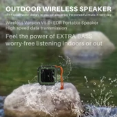 New Rixing NR-103 Mini TWS Bluetooth Hoparlör Siyah Askılı - 5