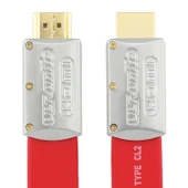 ULT-unite 4K Ultra HD Altın Kaplama HDMI - HDMI Düz Kablo 10 Metre Kırmızı - 2