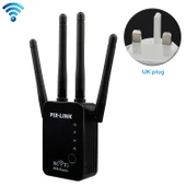 Kablosuz Akıllı WiFi Router Tekrarlayıcı 4 Antenli Siyah UK Priz - 1