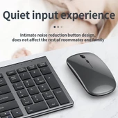 109 Üç Modlu Kablosuz Bluetooth Klavye Mouse Seti Gri - 3