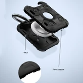 AirTag Uyumlu Karbon Fiber TPU Koruyucu Kılıf Anahtarlık Halkalı Koyu Mavi - 7