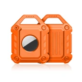 Apple AirTag Uyumlu Turuncu TPU Darbeye Dayanıklı Koruyucu Kılıf Anahtarlık Halkalı - 1