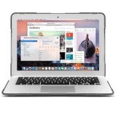 MacBook Air 13.3 inç A1466 A1369 Uyumlu Gri İki Renkli TPU ve PC Darbeye Dayanıklı Laptop Kılıfı - 6
