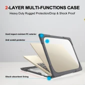 Microsoft Surface Laptop 3 4 13.5 Inç Çelik TPU PC İki Renkli Düşmeye Dayanıklı Laptop Kılıfı Gri - 3