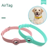 AirTag Uyumlu Kırmızı Şarap Rengi Silikon Kedi Köpek Tasması Koruyucu Kılıf - 5