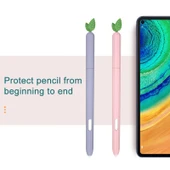 Samsung Galaxy Tab S6 Lite P610 P615 Havuç Şekilli Silikon Stylus Koruyucu Kılıf - 2