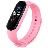 Xiaomi Mi Band 6 Uyumlu Pembe Silikon Saat Kayışı - 2