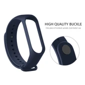 Xiaomi Mi Band 6 Uyumlu Silikon Saat Kayışı Gece Mavisi - 4