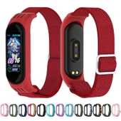 Xiaomi Mi Band 3 4 5 Uyumlu Siyah Twill 8 Şekilli Tokalı Esnek Saat Kayışı - 7