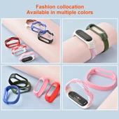 Xiaomi Mi Band 6 5 4 3 Uyumlu Siyah Beyaz Naylon Elastik Örgü Saat Kayışı L Boy 170mm - 4