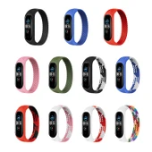 Xiaomi Mi Band 6 5 4 3 Uyumlu Siyah Beyaz Naylon Elastik Örgü Saat Kayışı L Boy 170mm - 2
