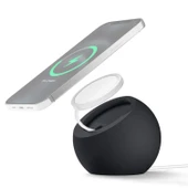 iPhone 12 Serisi için Siyah Silikon Magsafe Manyetik Şarj Tutucu - 1