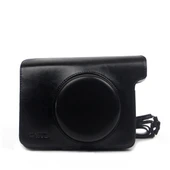 Polaroid W300 Kamera için Siyah Vintage PU Deri Kılıf Çanta Ayarlanabilir Omuz Askılı - 1