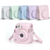 FUJIFILM Instax Mini 12 Deri Kamera Çantası Omuz Askılı Pembe - 6