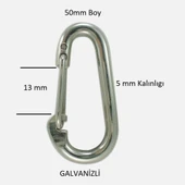 Baş Zincir Karabina Yaylı 5 mm Galvanizli 2 Adet - 4