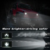 7 inç H4 H13 DC 9V-30V 3000LM 3000K-6000K 25W Jeep Wrangler Uyumlu Yuvarlak LED Far Beyaz Melek Gözü Işığı - 9
