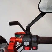 Motosiklet Arka Görüş Aynası Alüminyum Alaşımlı Siyah Braket - 8