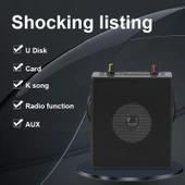 K10 10W Bluetooth 50 Taşınabilir El Tipi Kare Dans Bluetooth Hoparlör Siyah - 9