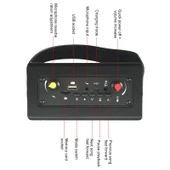 K10 10W Bluetooth 50 Taşınabilir El Tipi Kare Dans Bluetooth Hoparlör Siyah - 4