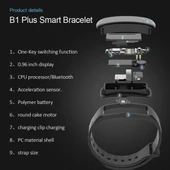 TLW B1 Plus Fitness Bileklik Kirmizi 096 Inç Renkli Ekran Bluetooth 40 IP67 Suya Dayanikli Kalp Atis ve Uyku Takip - 10