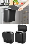 Fonksiyonel 2 Yönlü Açılır Kapaklı Kullanışlı Mutfak Tezgah Üstü veya Dolap Askılı Çöp Kovası 15 Lt - 1