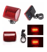 7 Modlu 5 Ledli Bisiklet Arka Stop İkaz Lambası Işığı - 1