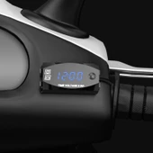 Motosiklet Çok Fonksiyonlu 2'si 1 Arada Dijital Voltmetre ve Elektronik Saat Mavi Işık 6-30V IP67 - 1