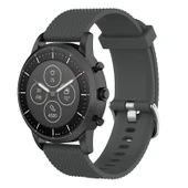 22mm Gri Dokulu Silikon Saat Kayışı Fossil Hybrid Smartwatch HR Erkek Gen 4 Explorist HR Spor Model - 1