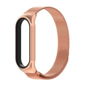 Mijobs Milan CS Metal Manyetik Saat Kordonu Xiaomi Mi Band 3 4 5 6 Gül Altın - 1