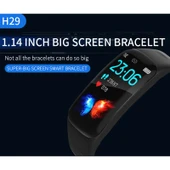 H29 1.14 inç IPS Renkli Ekran Akıllı Bileklik Siyah IP67 Su Geçirmez Adım Sayar Çağrı Hatırlatıcı Nabız ve Uyku Takibi - 4