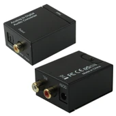 Dijital Optik Koaksiyel Toslink Analog RCA Ses Dönüştürücü Siyah Model Spdif Koaksiyel 2 RCA - 1