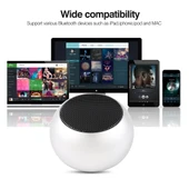 Mini Metal Kablosuz Bluetooth Hoparlör Gümüş Led Gösterge Eller Serbest - 8