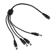 1 Dişi 4 Erkek 5.5x2.1mm DC Güç Kablosu Siyah 40cm - 2