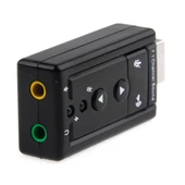 Harici USB 2.0 7.1 Kanal 3D Sanal Ses Kartı Adaptörü Siyah - 2
