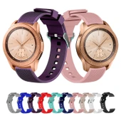 Samsung Galaxy Watch 42mm Dikey Dokulu Saat Kayışı Mint Yeşili - 3