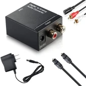 Dijital Optik Koaksiyel Toslink Analog RCA Ses Dönüştürücü Siyah Model Spdif Koaksiyel 2 RCA - 3