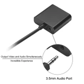 22cm Mini HDMI Erkek to VGA Dişi Video Adaptör Kablosu Full HD 1080P Ses Kablosu Siyah - 3