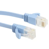 CAT6 Ultra İnce Düz Ethernet Ağ LAN Kablosu 20 Metre Bebek Mavisi - 2