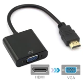 20cm HDMI 19 Pin Erkek to VGA Dişi Kablo Adaptörü Siyah - 2