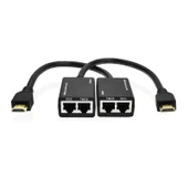 Cat5e 6 LAN Kablosu ile HDMI Uzatıcı 30 Metre 1080P Siyah - 2